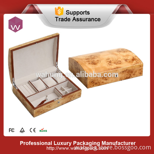 Custom high lacquer wood watch storage case for jewelry